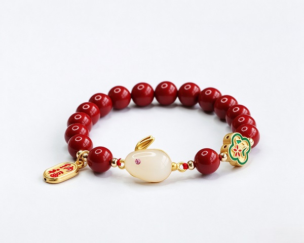 CINNABAR BEADS BRACELET