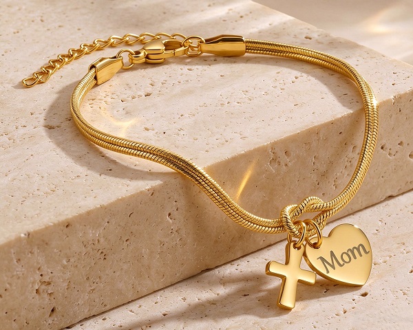HEART & CROSS CHAINS BRACLET