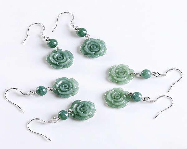 JADE FLOWER EARRINGS