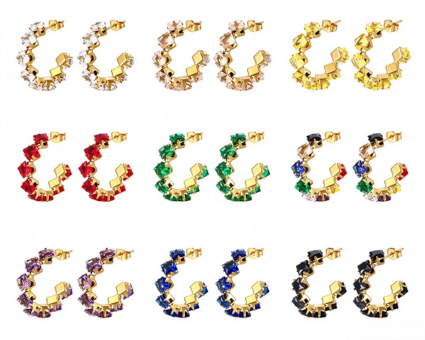 CRYSTAL HOOP EARRINGS